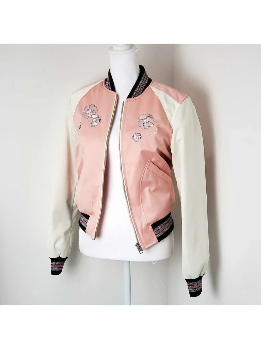 💯 Brand New Coach Pink Crush Jacket MSRP $598